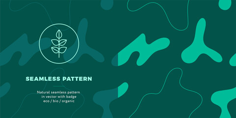 Organic seamless pattern vector background. Abstract animal skin pattern. Liquid blotch texture, splotch backdrop, zebra spot background. Eco-friendly design, healthy food, green beauty salon concept