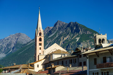 Fototapeta na wymiar View of Bormio, Valtellina, Italy