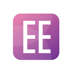 EE Letter Logo Design With Simple style