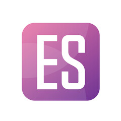 ES Letter Logo Design With Simple style