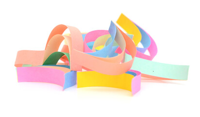 Pile of colorful origami paper folded