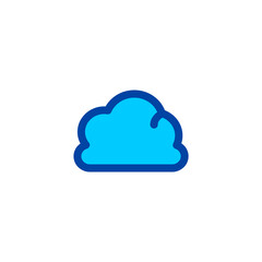Blue stylized cloud icon. Pixel perfect icon. Vector