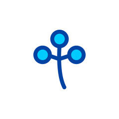 Flower grass icon in blue color style. Pixel perfect icon. Vector