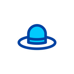 Round hat icon in blue color style. Pixel perfect icon. Vector