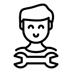 Repairman icon. Outline repairman vector icon for web design isolated on white background