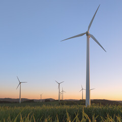 wind turbines in the field