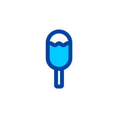 Ice cream icon in blue color style. Pixel perfect icon. Vector