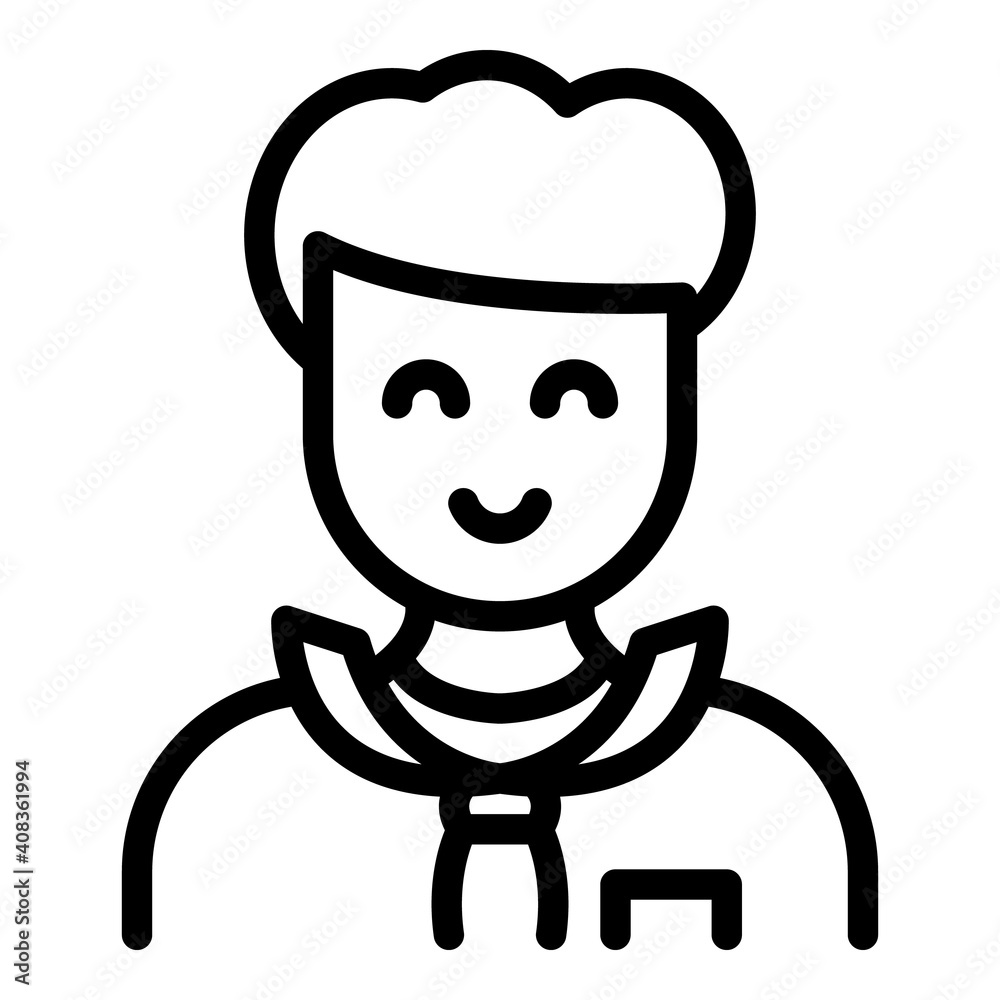 Poster smiling agent icon. outline smiling agent vector icon for web design isolated on white background