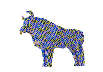 low poly Colored Bull, a symbol of the new year 2021, 3d render