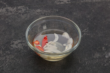 Vietnamese vinegar sauce with chili