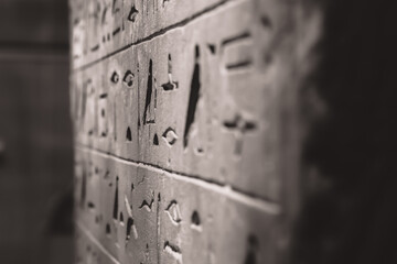 egyptian hieroglyphs on wall