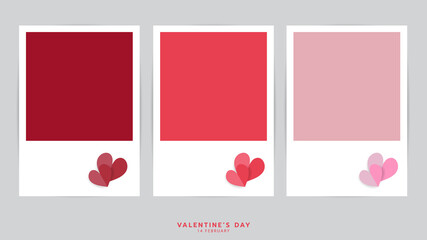 Photo frames inscription with Heart in Valentines day background ,Vector illustration EPS 10