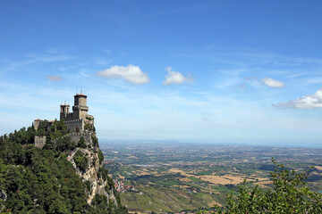 Fototapeta na wymiar San Marino fortress Rocca della Guaita landmark Italy