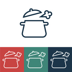 Line icon pan with lid