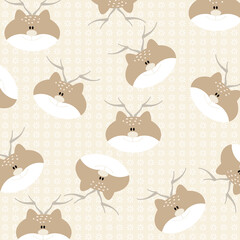 hirsche auf blümchen hintergrund textur tapete stoff wand muster tier pastell beige
