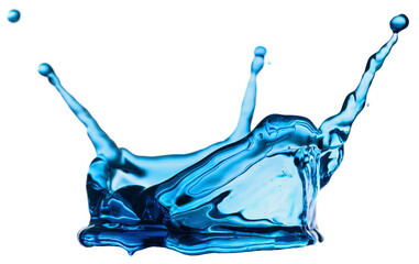 water blue splash isolated on white background