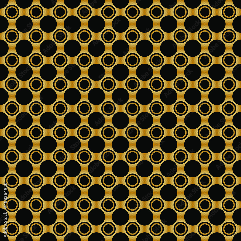 Aufkleber geometric circular seamless pattern. golden repeating background. useful for web design, fabric prin