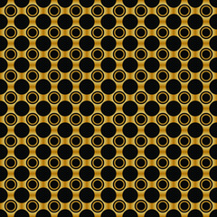 Geometric circular seamless pattern. Golden repeating background. Useful for web design, fabric print, wallpaper, wrapping paper.
