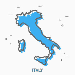 Italy map in thin line style. Italy infographic map icon with small thin line geometric figures. Vector illustration Italy map linear modern concept