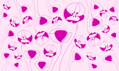 abstract poppies background in pink tones.