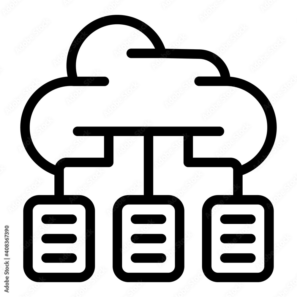 Poster data cloud icon. outline data cloud vector icon for web design isolated on white background