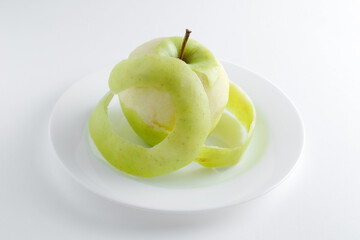 Peeled green apple