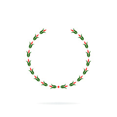 Laurel wreath flat style isolated on white background. Vector illustration