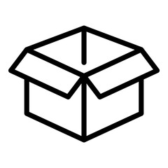 Box waste icon. Outline box waste vector icon for web design isolated on white background