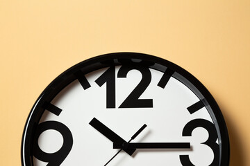 wall clocks show time close up