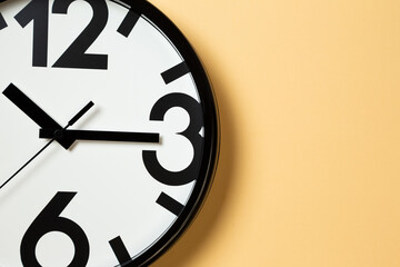 wall clocks show time close up