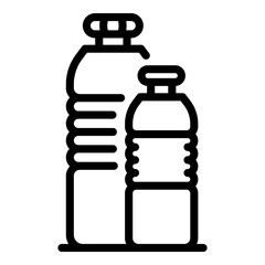 Garbage bottles icon. Outline garbage bottles vector icon for web design isolated on white background