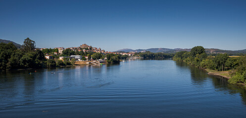 Fototapeta na wymiar Views of the River Minho from the International Bridge of Tui, Valenca do Minho, Portugal