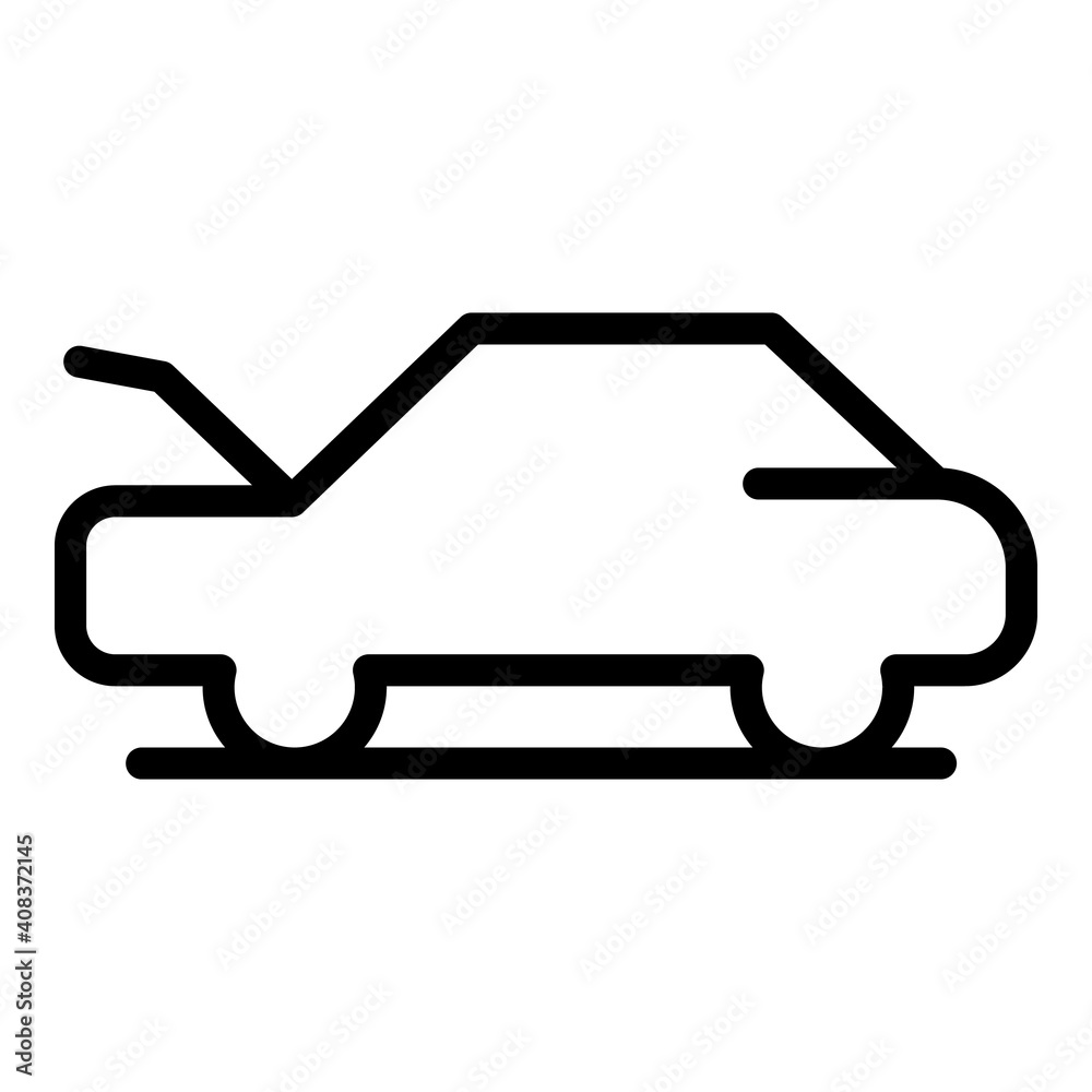 Poster open front dashboard icon. outline open front dashboard vector icon for web design isolated on white