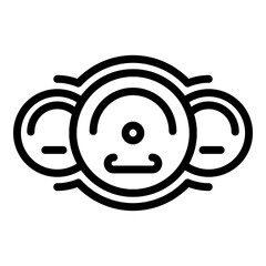 Modern car dashboard icon. Outline modern car dashboard vector icon for web design isolated on white background