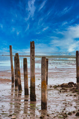 Texel Island - sea with blue sky and white clouds