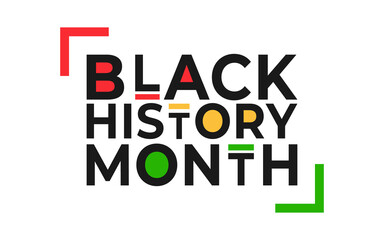 Black History Month banner. Vector illustration of design template for national holiday poster or card. Annual celebration in february in USA and Canada, october in UK