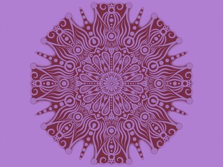 Mandala ornament decoration, isolated design element background. Tribal ethnic fashion motif for paper, textile, cloth fabric print. Digital 3d art illustration