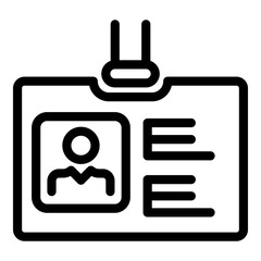 Label id card icon. Outline label id card vector icon for web design isolated on white background