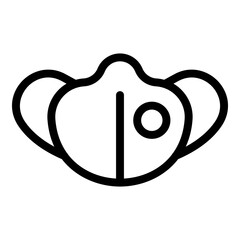 Medical face mask icon. Outline medical face mask vector icon for web design isolated on white background