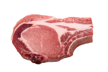 Raw pork isolated on white background.