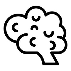 Biology brain icon. Outline biology brain vector icon for web design isolated on white background