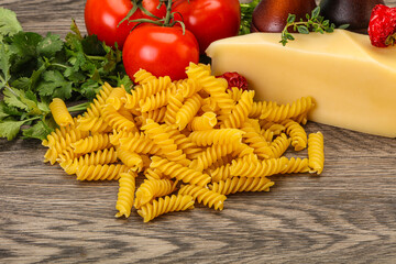 Italian pasta - raw Girandole for cooking