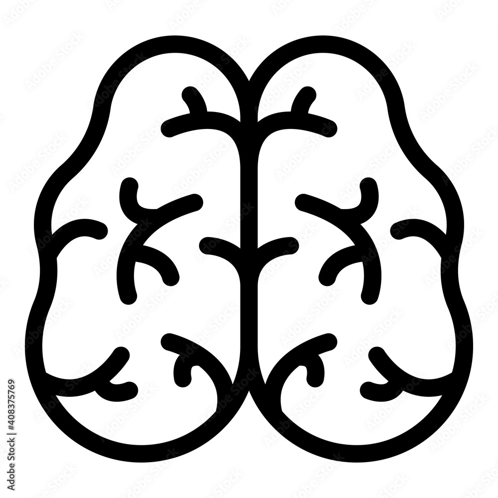 Poster neuron brain icon. outline neuron brain vector icon for web design isolated on white background