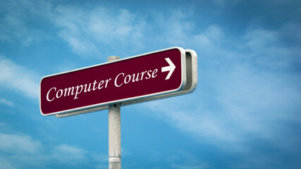 Obraz premium Street Sign COMPUTER COURSE