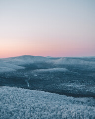Fototapeta na wymiar Sunrise over the Green Mountains