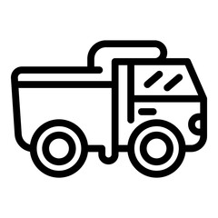 Construction truck icon. Outline construction truck vector icon for web design isolated on white background