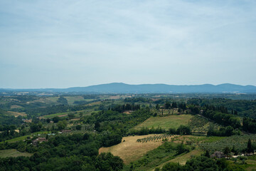 Tuscany, Italy - June 18, 2017: View of Tuscany land