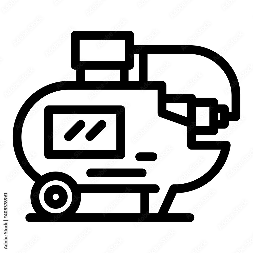 Poster compressor icon. outline compressor vector icon for web design isolated on white background