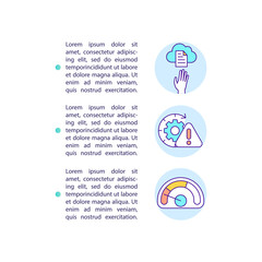 SaaS challenges concept icon with text. Educate customers about benefits. Migration is too much of issue. PPT page vector template. Brochure, magazine, booklet design element with linear illustrations