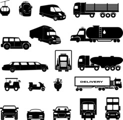 Vector Transportation Flat Icons. Truck and train, plane and shipVector Transportation Flat Icons. Truck and train, plane and ship
